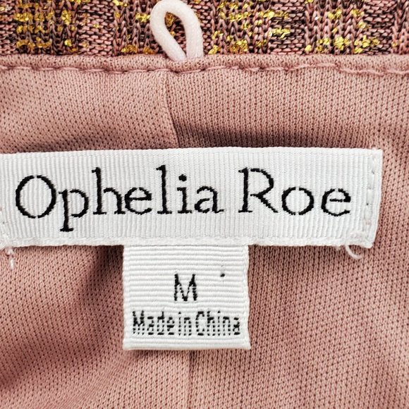 Ophelia Roe Pink Brown Shimmery Gold A-Line Pullover Dress NEW NWT Size M - Picture 9 of 13